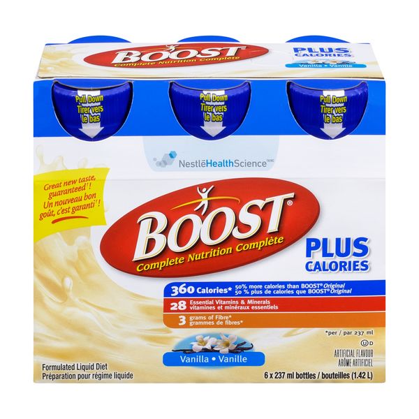 Boost Plus Vanilla Complete Nutrition Shakes, 6 x 237 mL