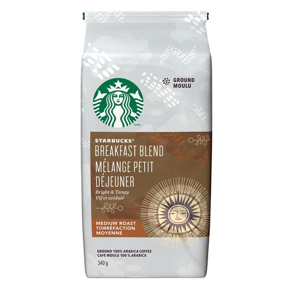 Starbucks Breakfast Blend Medium Roast Coffee, 340 g